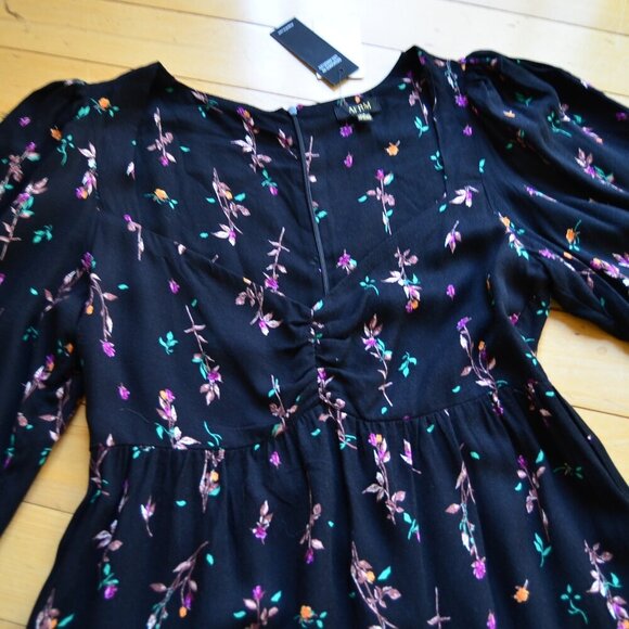 AFRM Channa Ruched Neck Floral Printed Mini Dress Size S/P NWT - Picture 5 of 13